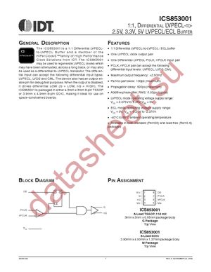 ICS853001AMLFT datasheet  